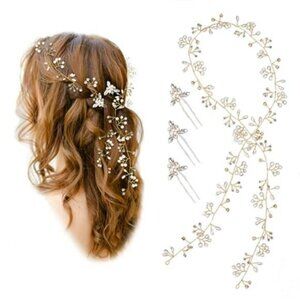 Wedding Hair Bridal Hair Accessories Pieces for Brides Hair Vine Crystal Extra